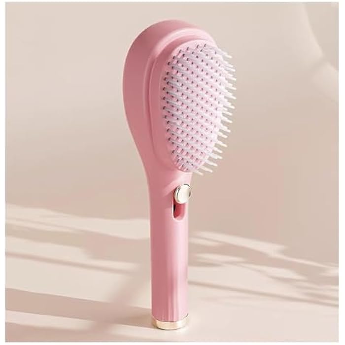 RACMOS Telescopic Self Cleaning Brush, One-Click Cleaning Comb and Brush, Massage Comb, Scalp Cleansing, Combs for Women, Men & Kids, Portable Telescopic Massage Comb for all type of Hairs (Mix - Image 1